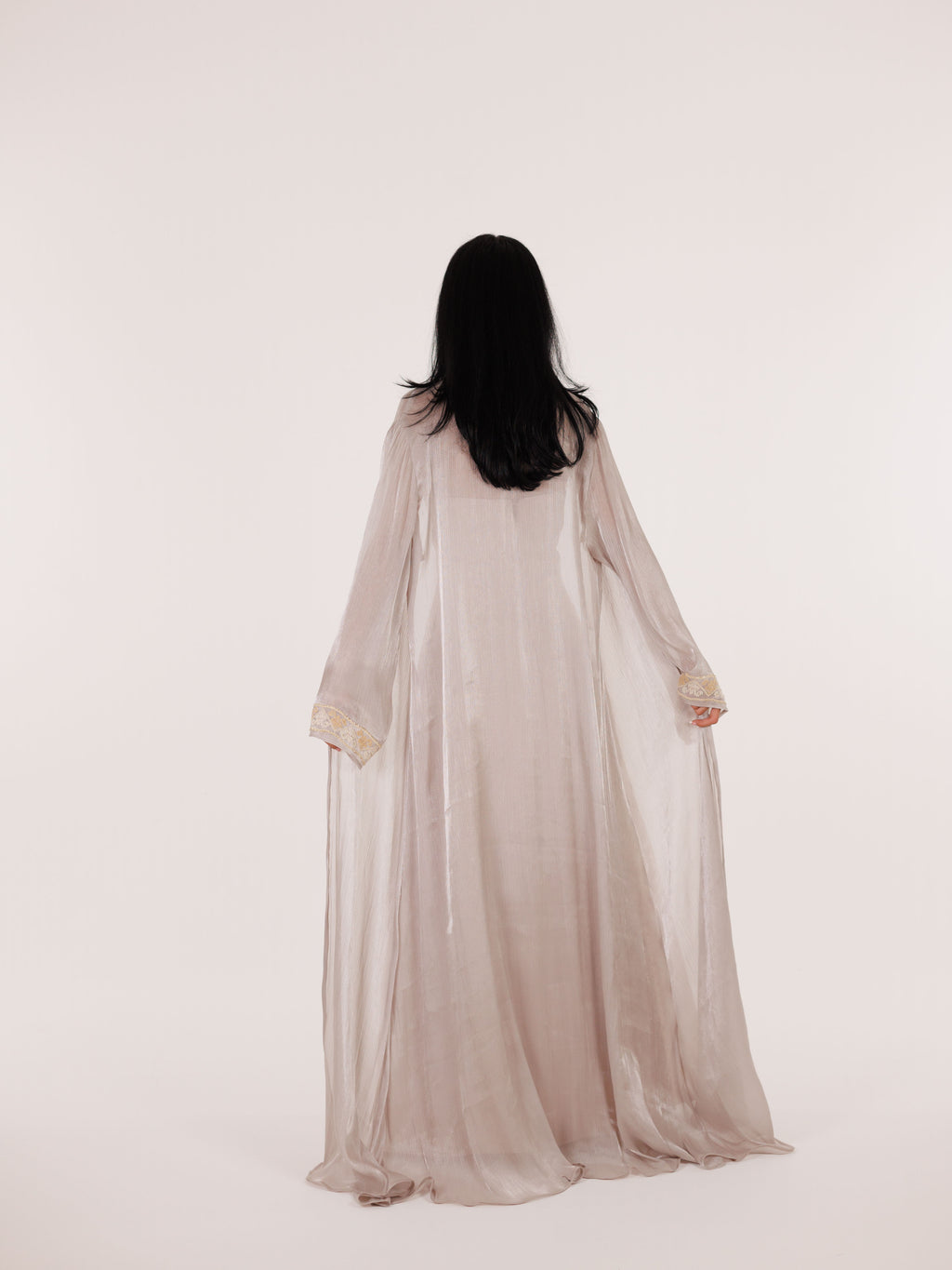 Ayn Kabeera Strapless Dress + Abaya Set - Maxi - Champagne