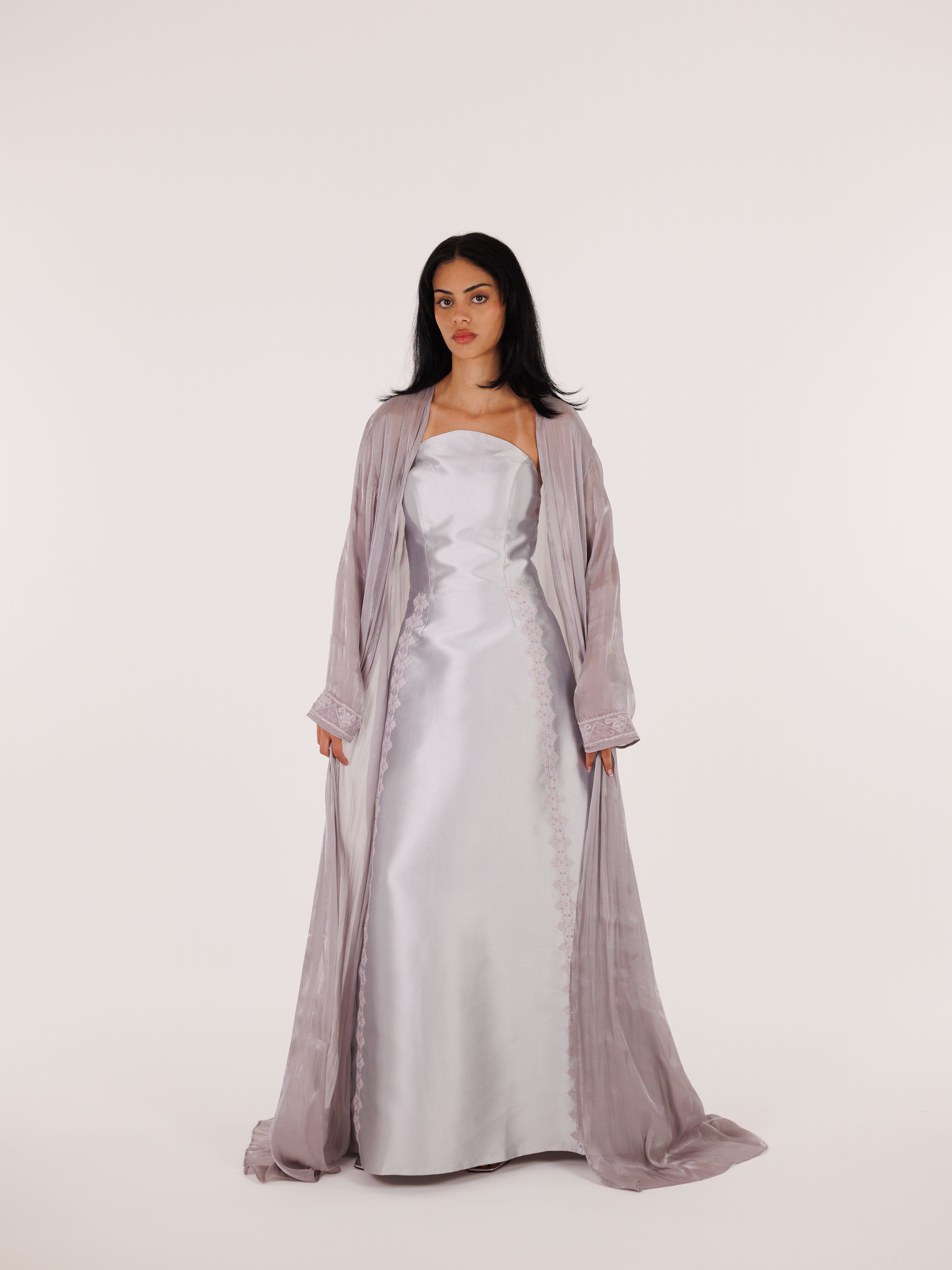 Ayn Kabeera Strapless Dress + Abaya Set - Maxi - Lilac