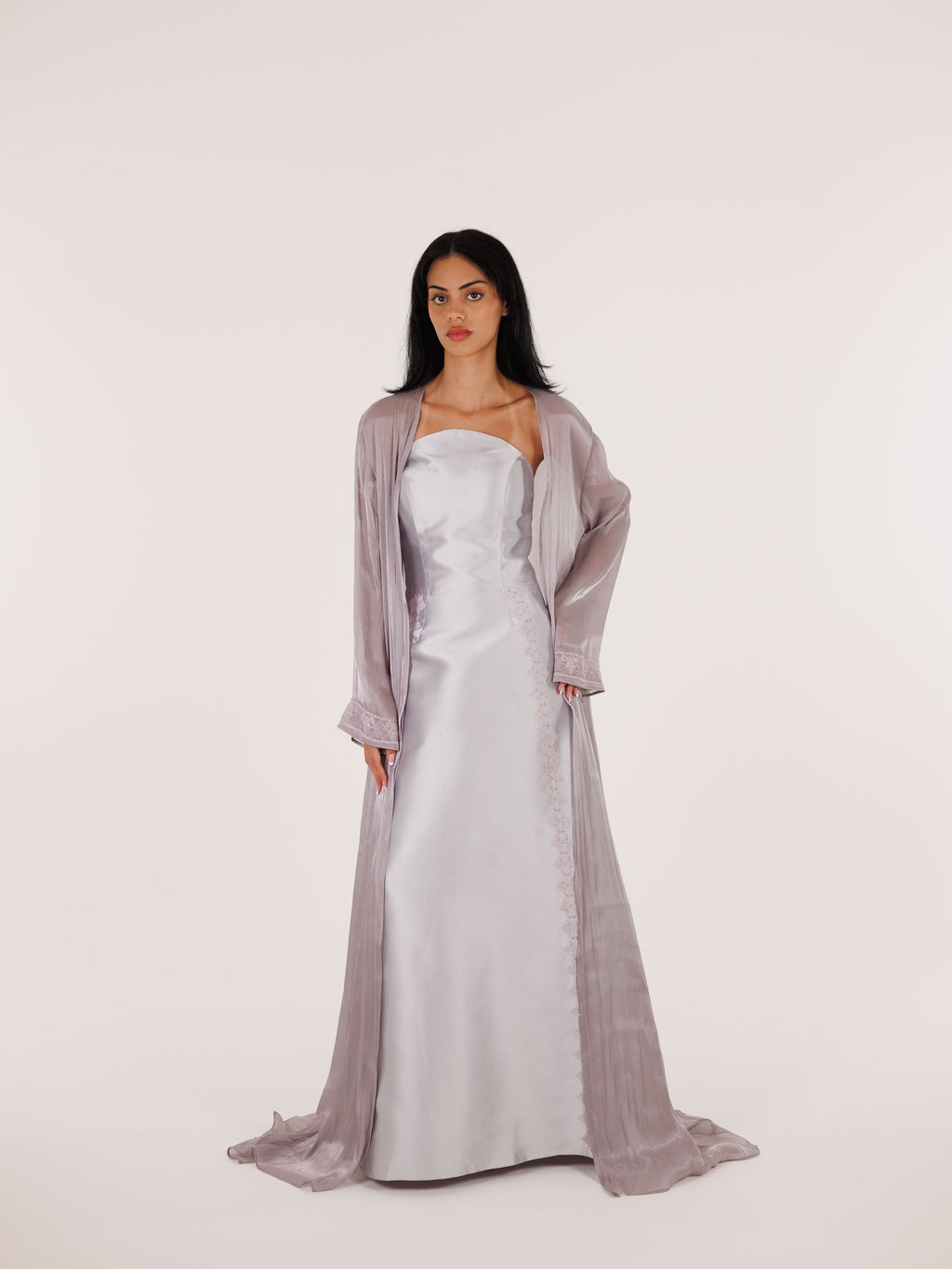 Ayn Kabeera Strapless Dress + Abaya Set - Maxi - Lilac