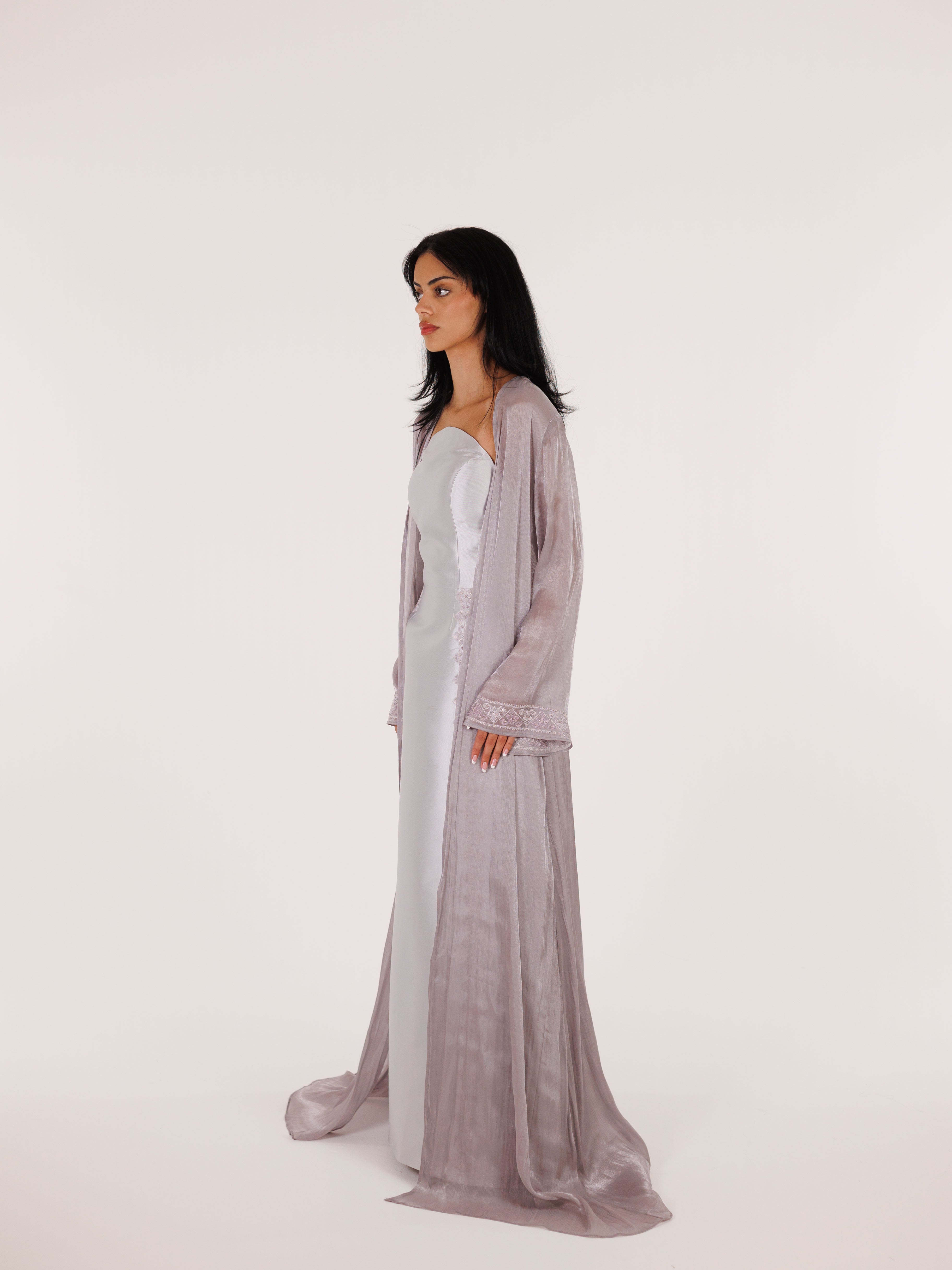 Ayn Kabeera Strapless Dress + Abaya Set - Maxi - Lilac
