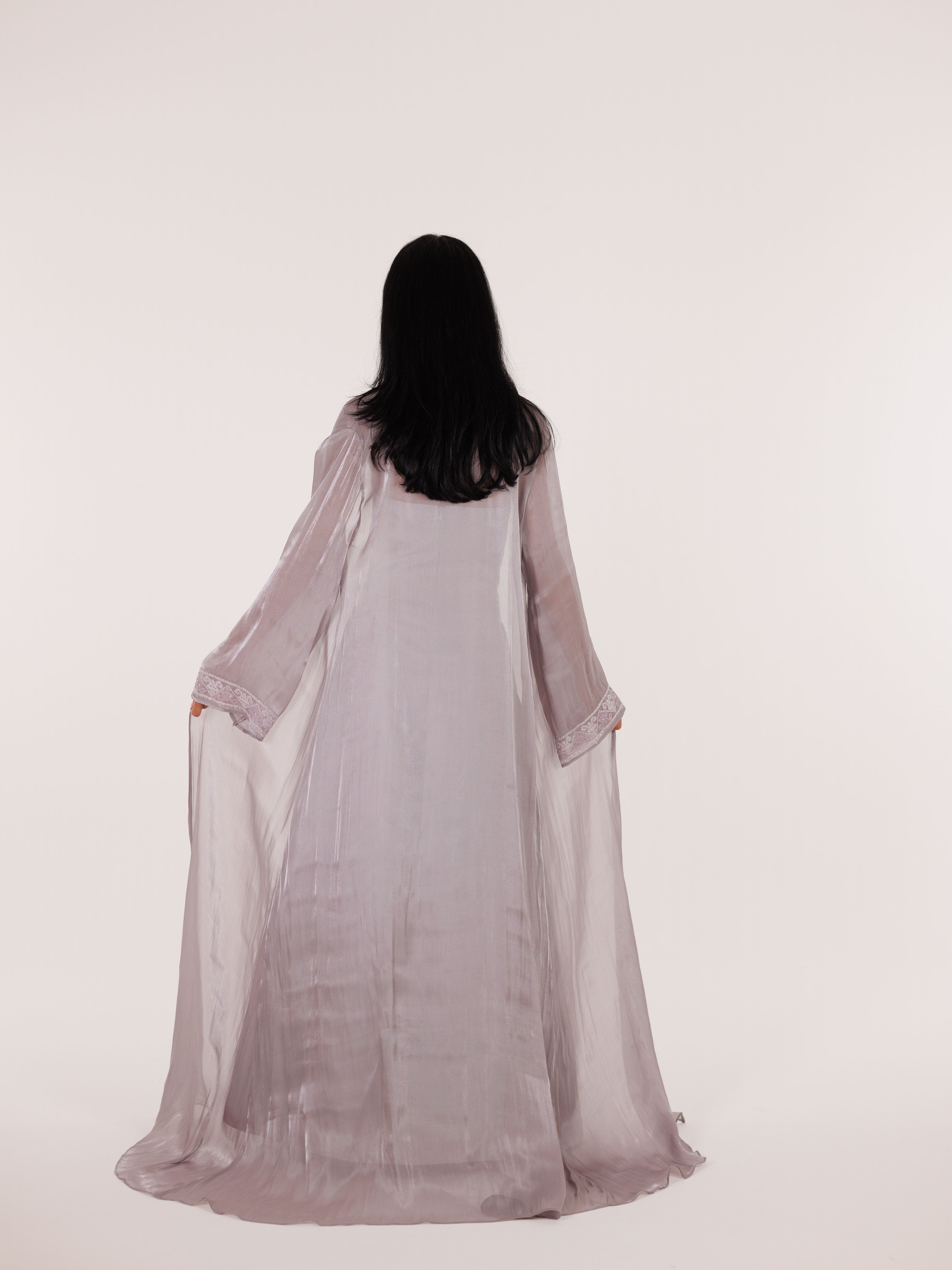 Ayn Kabeera Strapless Dress + Abaya Set - Maxi - Lilac