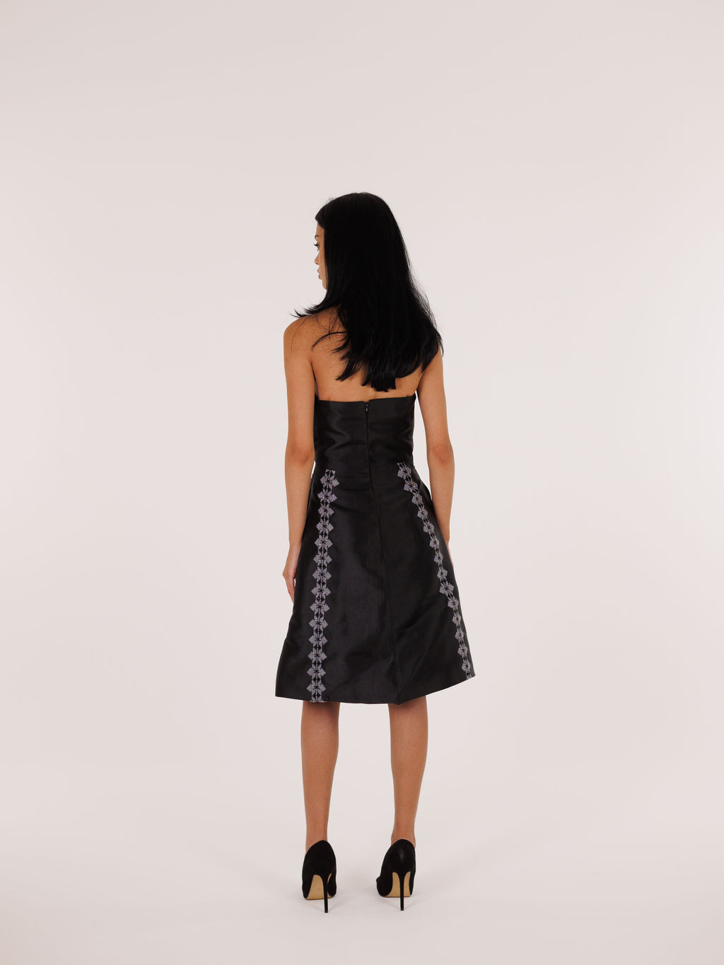 Ayn Kabeera Strapless Dress + Abaya Set - Midi - Black